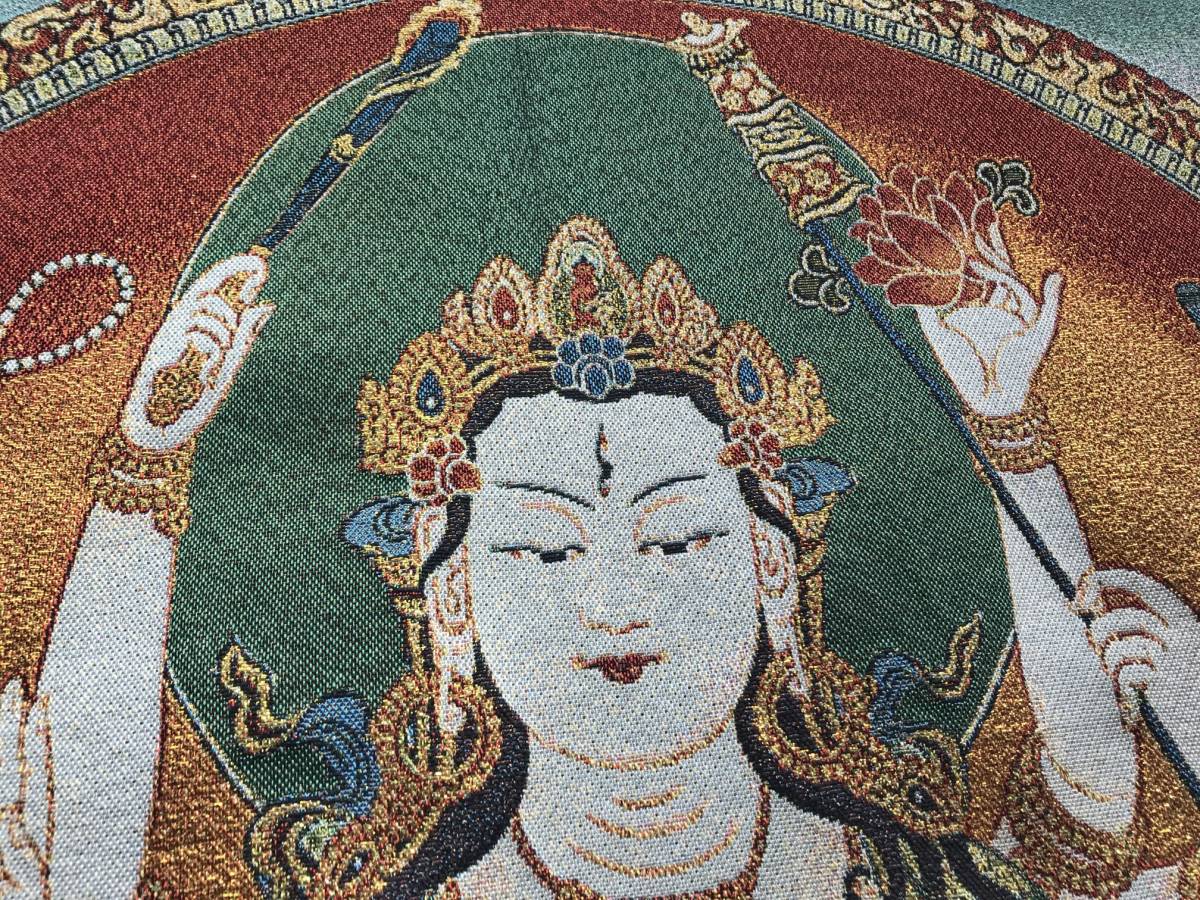 卍　仏教 美術　◆ 織物　『准胝菩薩　チュンディ　』 90cm 　　　検索；密教　西蔵　刺繍　仏画　チベット　仏像　D10_画像7