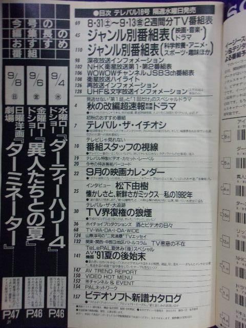 3235 TeLePALテレパル東版 1991年9/13号No.18 ★送料1冊150円3冊まで180円★_画像2