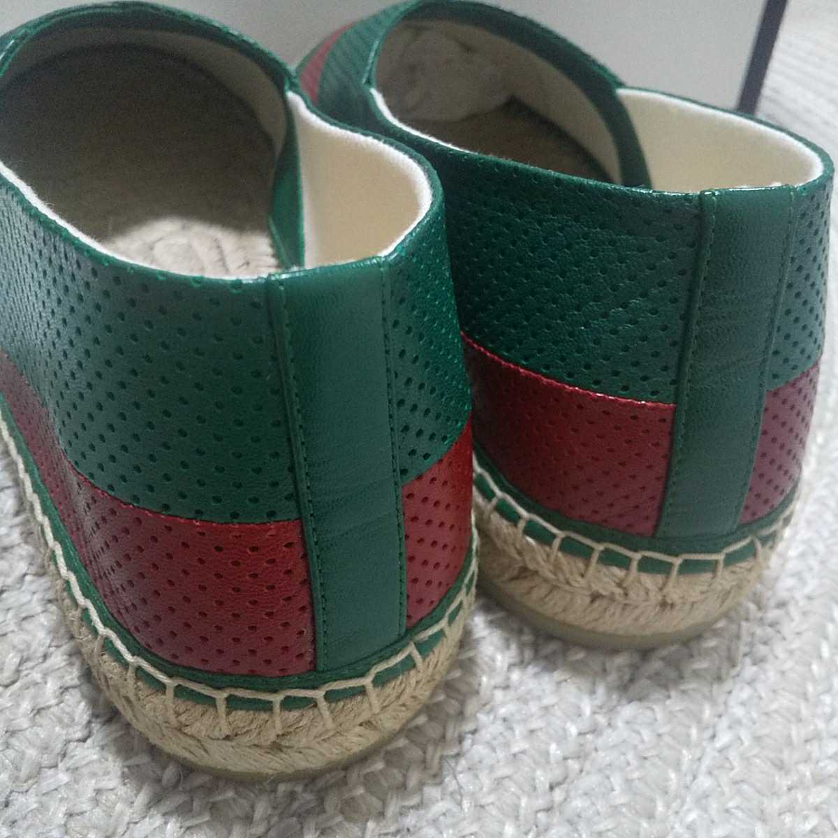 新品 定価77000 GUCCI レザー パネル エスパドリーユ スリッポン 8 27cm程度 メンズ　靴_画像4