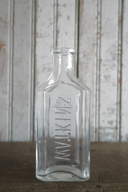 アンティークWATKINSガラス瓶[ktt-176]ボトルアニマルキャニスタービンテージディスプレイコレクタブルインテリアUSA薬インダストリアル_画像5