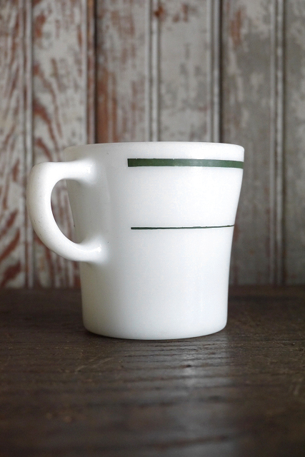  antique PYREX mug green band [ktt-201] anchor ho  King Fire King kitchen ko- person g interior glass Vintage 