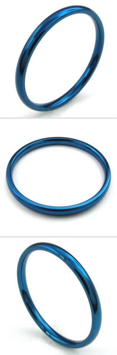 PW 23309 高品質チタンとステンレス ブルー指輪 23309 条件付送料無料_画像4