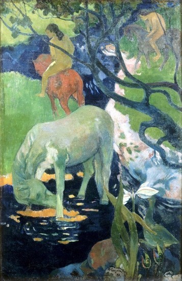 The White Horse ポール・ゴーギャン Paul Gauguin 手描き油絵複製画 模写 レプリカ 肉筆絵画