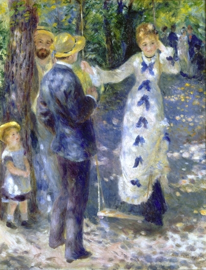 ぶらんこ ルノワール Pierre Auguste Renoir 手描き油絵複製画 模写 レプリカ 肉筆絵画