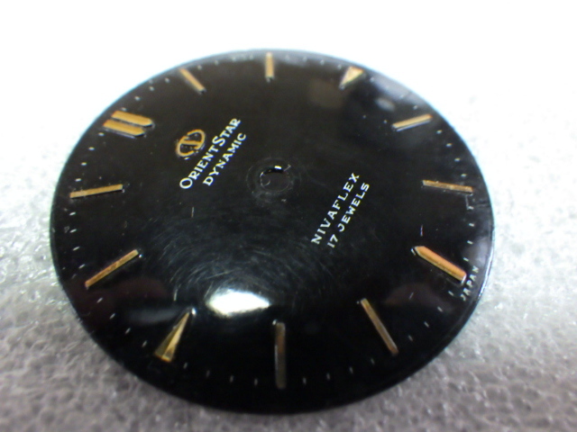  unused 1960s Orient Star dynamic hand winding 17 stone black face antique p082508