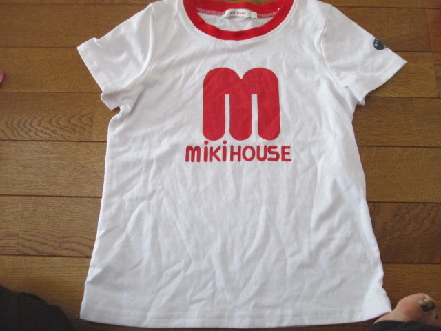 130　miki HOUSEミキハウス　半袖　ロゴ入りTシャツ_画像1