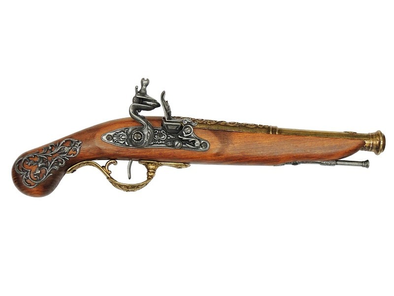 モデルガン フリント ロック ゴールド DENIX デニックス 1196/L 37cm イギリス 18世紀 レプリカ 銃 コスプレ 小物 模造 グッズ ピストル