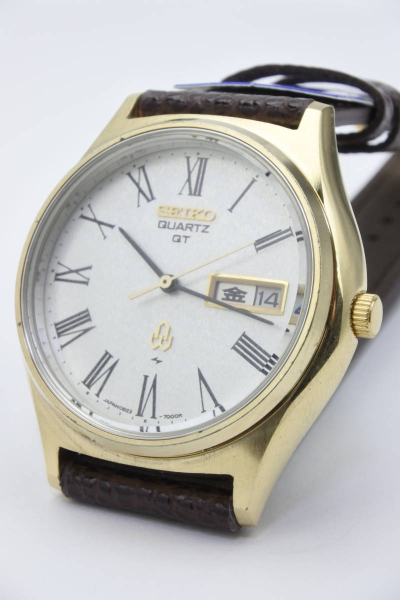 1974年亀戸製 SEIKO/セイコー Quartz 08-QTC 0823-7000紳士腕時計 純正SEIKOベルト 当時56GS同価懐かしい逸品