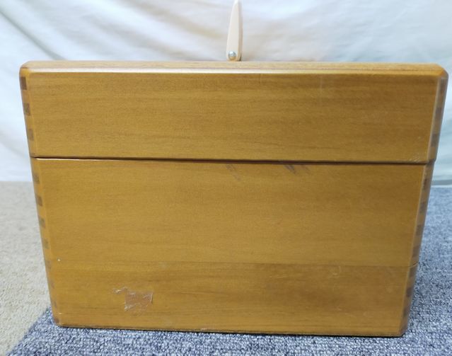 [NK745] retro first-aid kit wooden three also health guarantee collection . medicine box case storage interior 