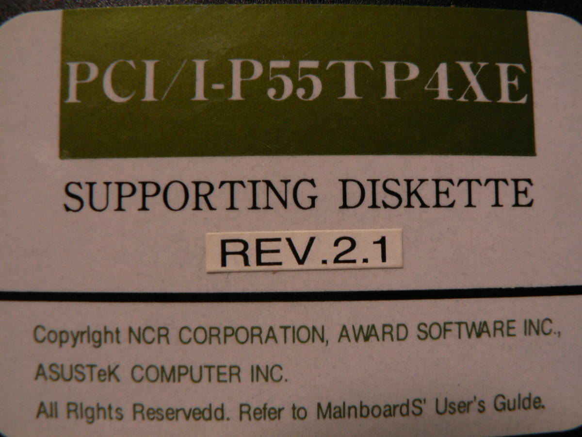  стоимость доставки ... 94  йен  FDA11：PCI/I-P55TP4XE　Rev.2.1　  поддержка FD（BIOS    обновление   для ？）by ASUSTek COMPUTER INC