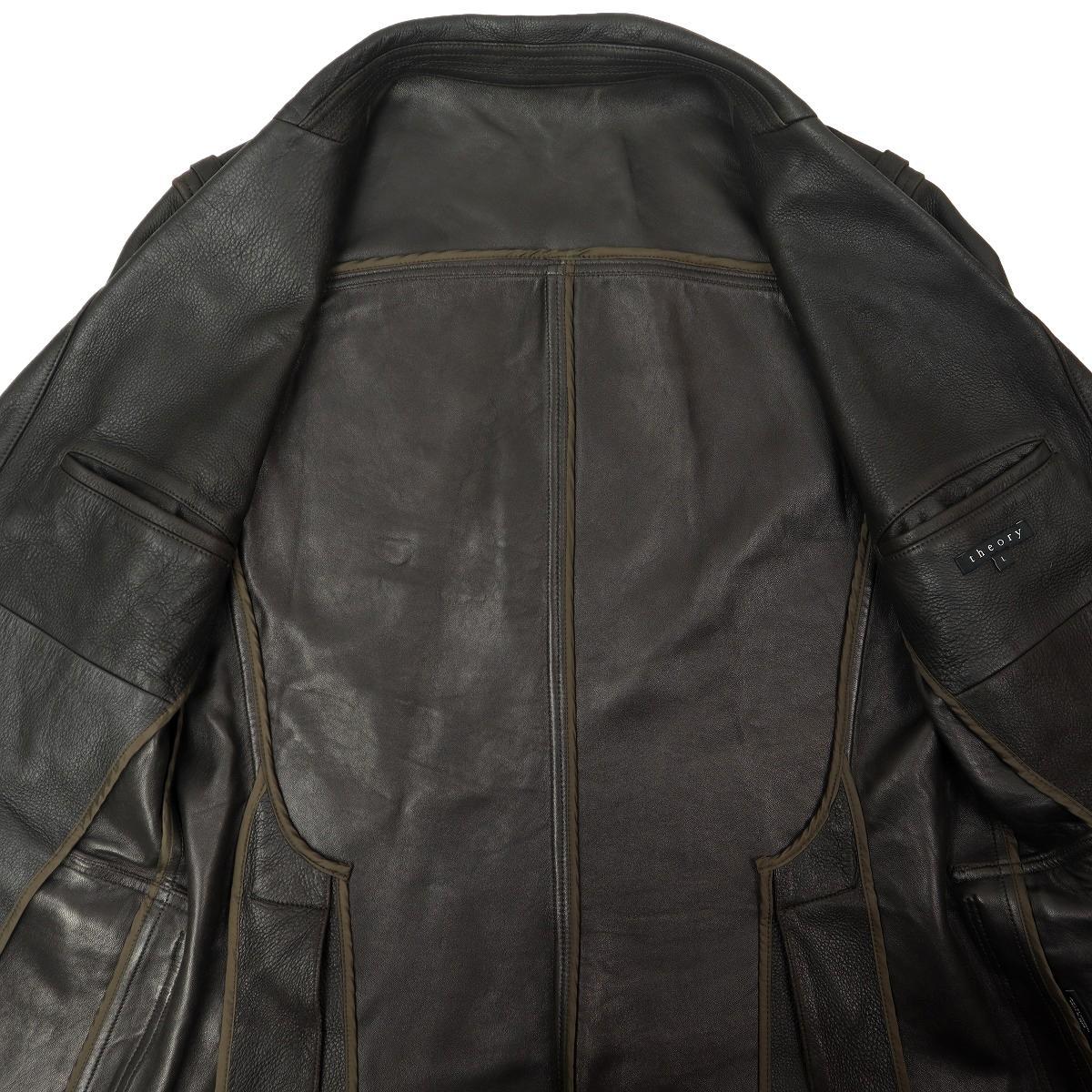 [S1822][ большой размер L 42][ кожа ягненка ]Theory теория кожаный жакет tailored jacket блейзер все кожа мужской 