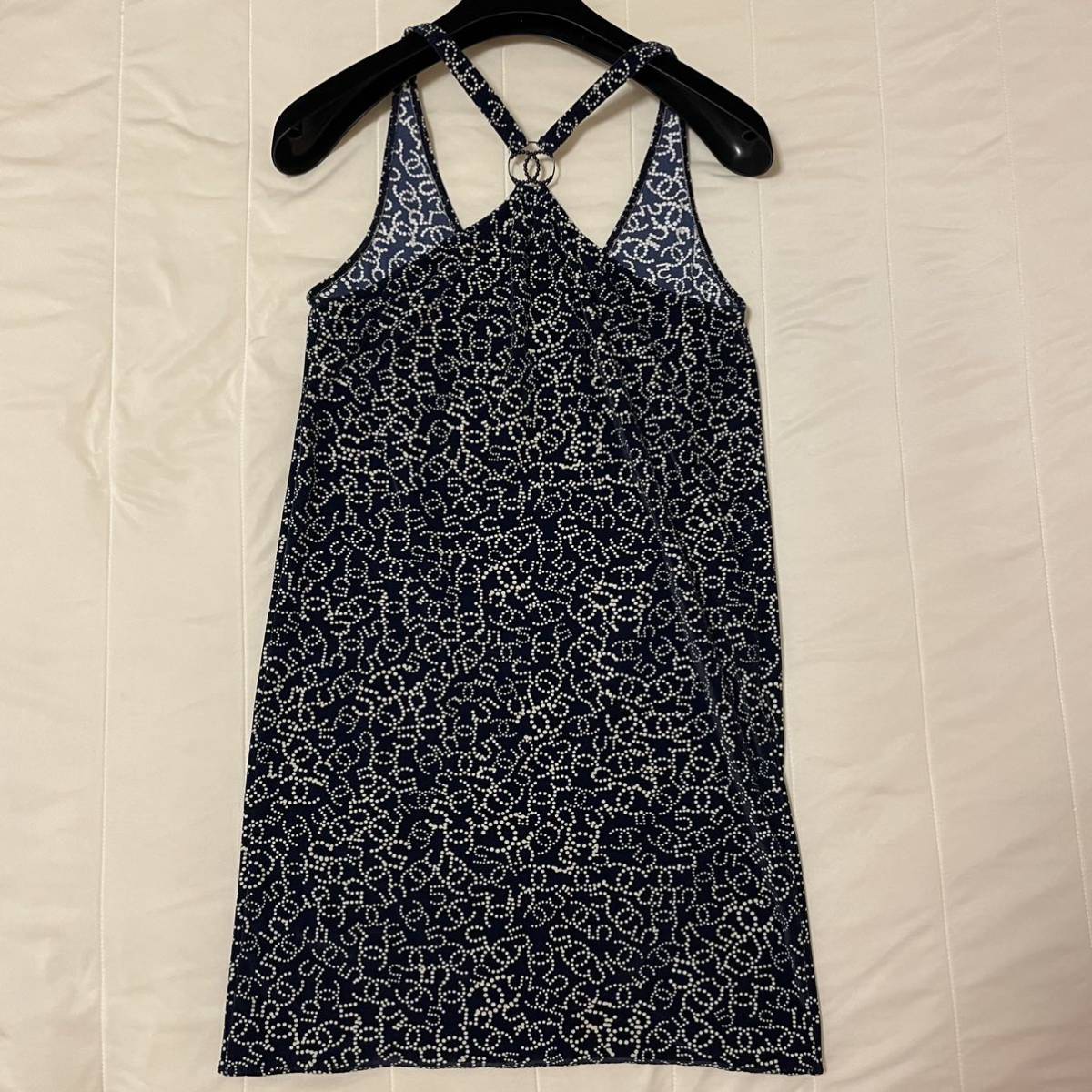 CHANEL シャネル ベロア トップス ワンピース セット 高級 CHANEL シャネル 97A ココボタン ボーダー ベロア ワンピース