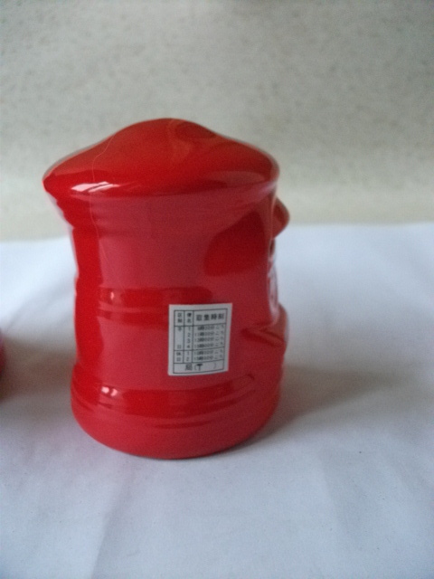  prompt decision not for sale Japan Post Bank post office post savings box large, small 2 piece red color mail post POST ceramics 