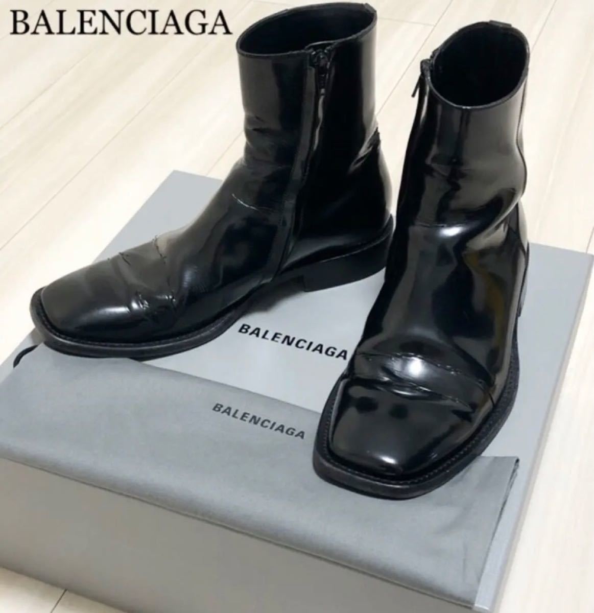 ★BALENCIAGA バレンシアガ サイドジップブーツ スクエアトゥ 41★