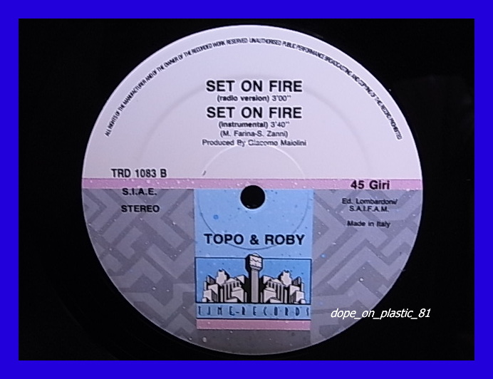 Topo & Roby / Set On Fire/F.C.F./伊オリジナル/5点以上で送料無料、10点以上で10%割引!!!/12'_画像2