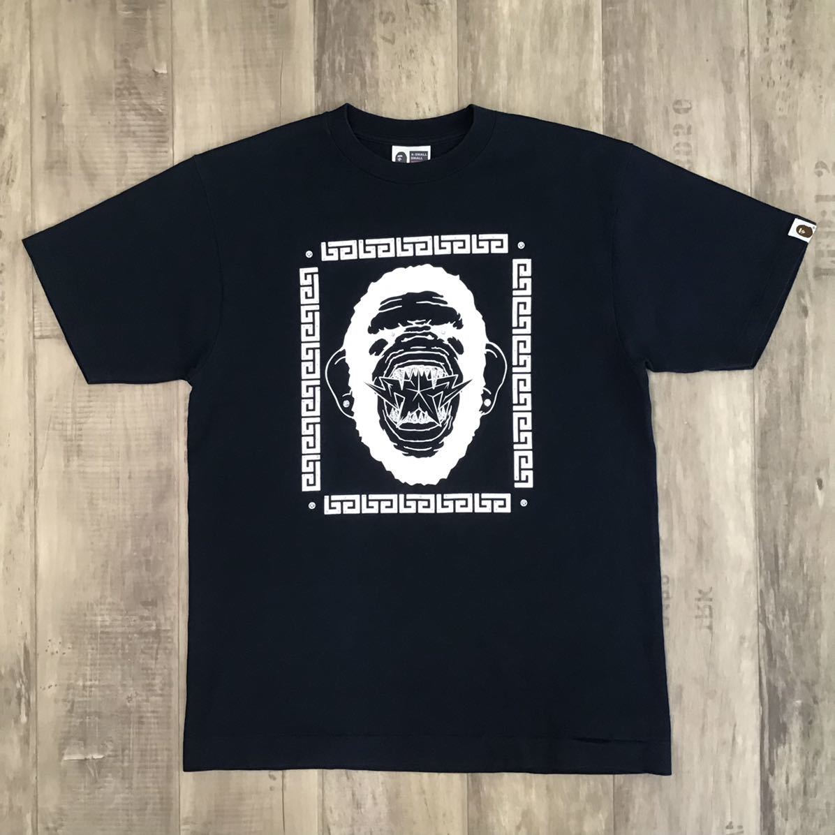 スワロフスキー 大猿 Tシャツ Mサイズ ネイビー a bathing ape bape head swarovski ラインストーン エイプ ベイプ アベイシングエイプ m58_画像1