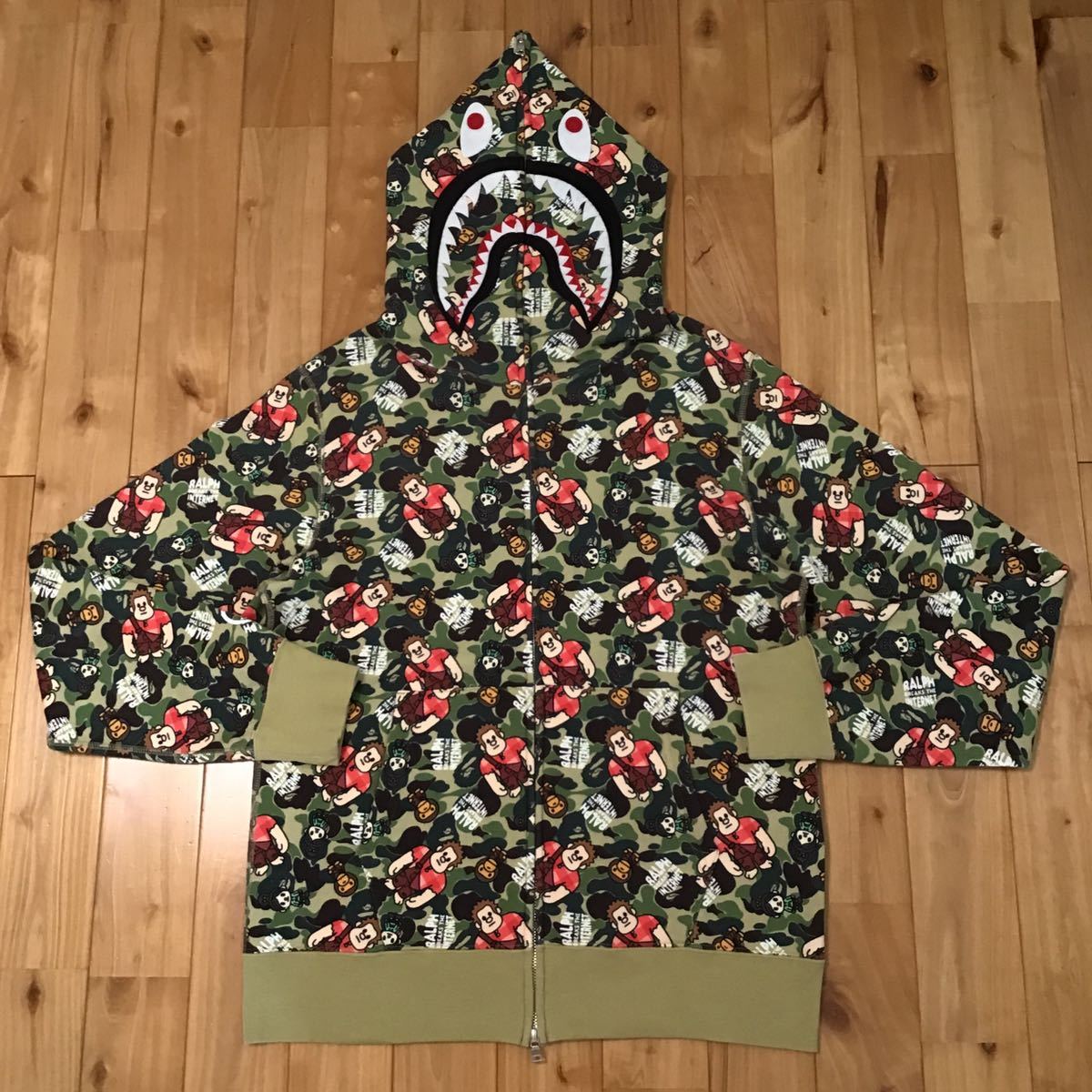 シュガー ラッシュ シャーク パーカー Lサイズ shark full zip hoodie a bathing ape bape camo Ralph Breaks the Internet ベイプ disney