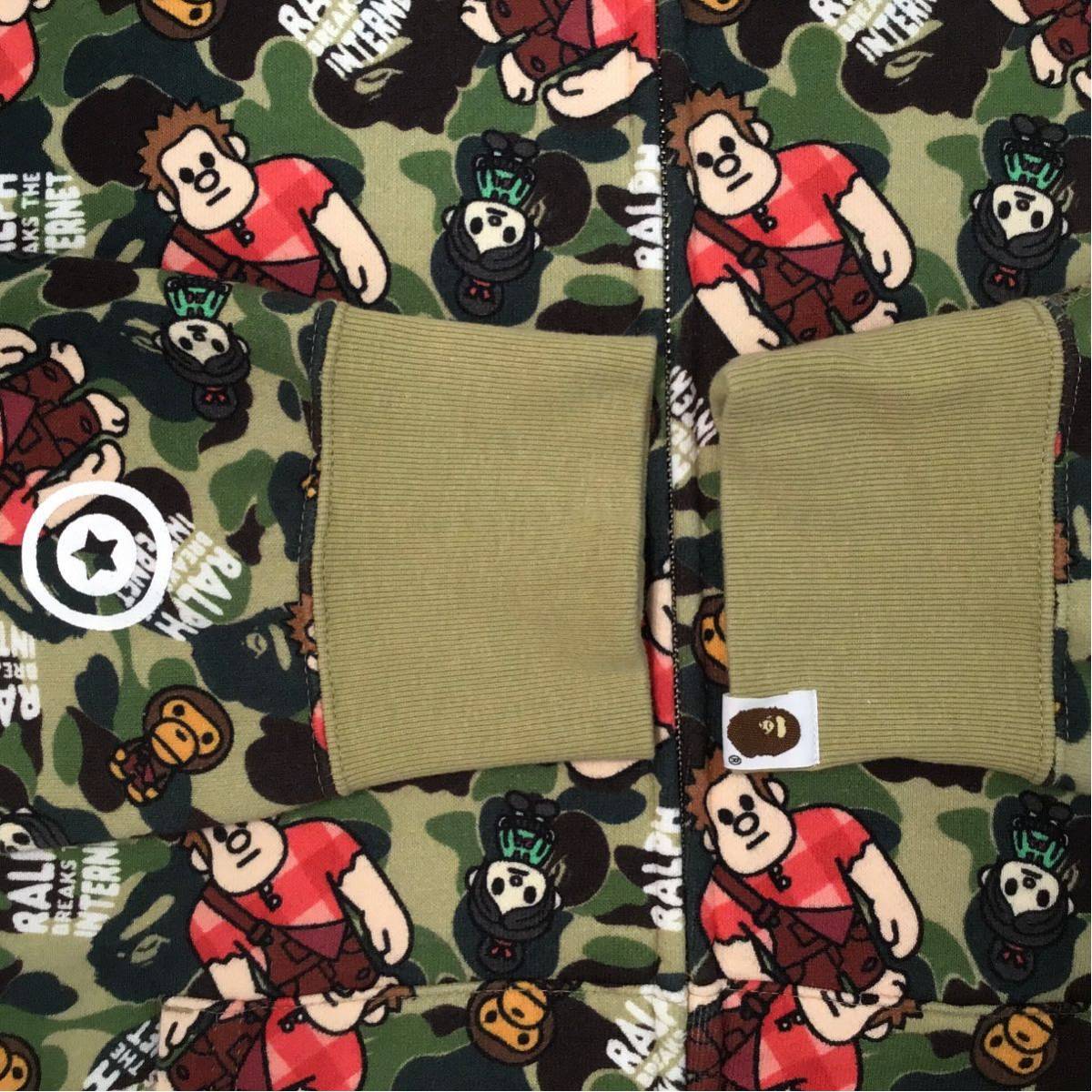 シュガー ラッシュ シャーク パーカー Lサイズ shark full zip hoodie a bathing ape bape camo Ralph Breaks the Internet ベイプ disney