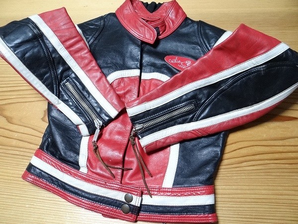  rare 70 period Vintage Germany made Rider's racing bike leather for children size 36 retro Showa era that time thing 