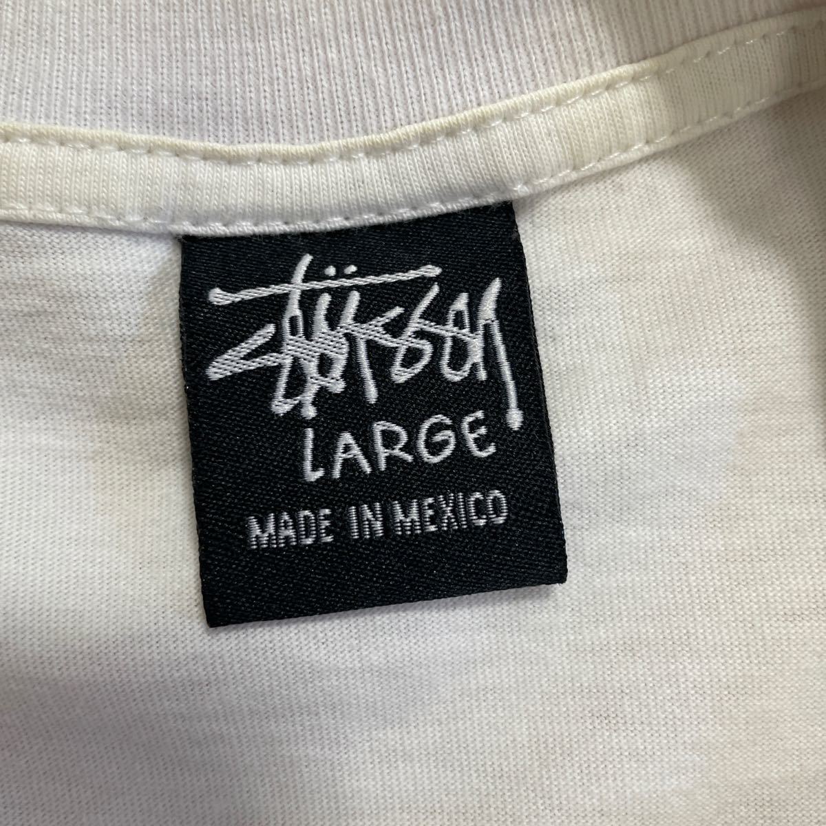 STUSSY Tシャツ 白  Lサイズ MADE IN Mexico