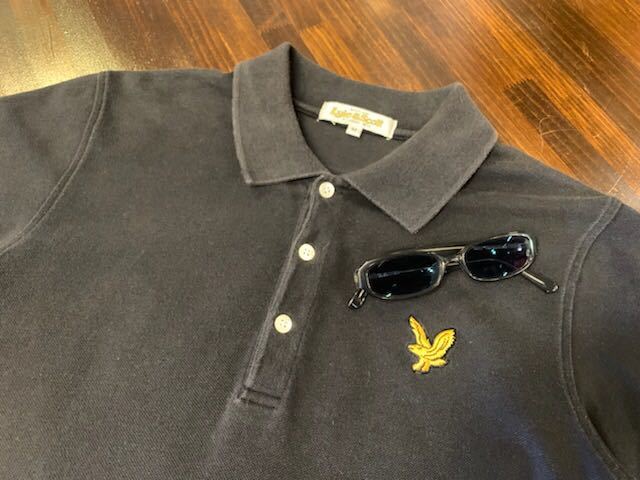 J687TC men's polo-shirt Lyle&Scottla il and Scott short sleeves black black Logo simple summer deer. .(6)/ M postage 520 jpy 