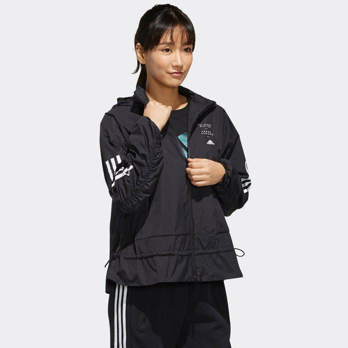 新品 定価9339円 Lサイズ adidas アディダス レディース　ウインドジャケット　ランニング　トレーニング　スポーツウエア　黒　ブラック