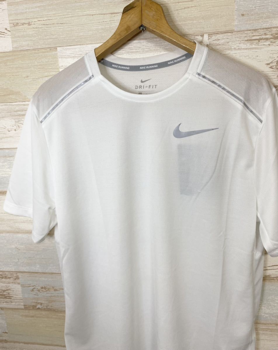 新品 Lサイズ　NIKE ナイキ メンズ　ドライフィット　マイラー　ランニング　半袖Tシャツ　白　ホワイト　ランニングシャツ