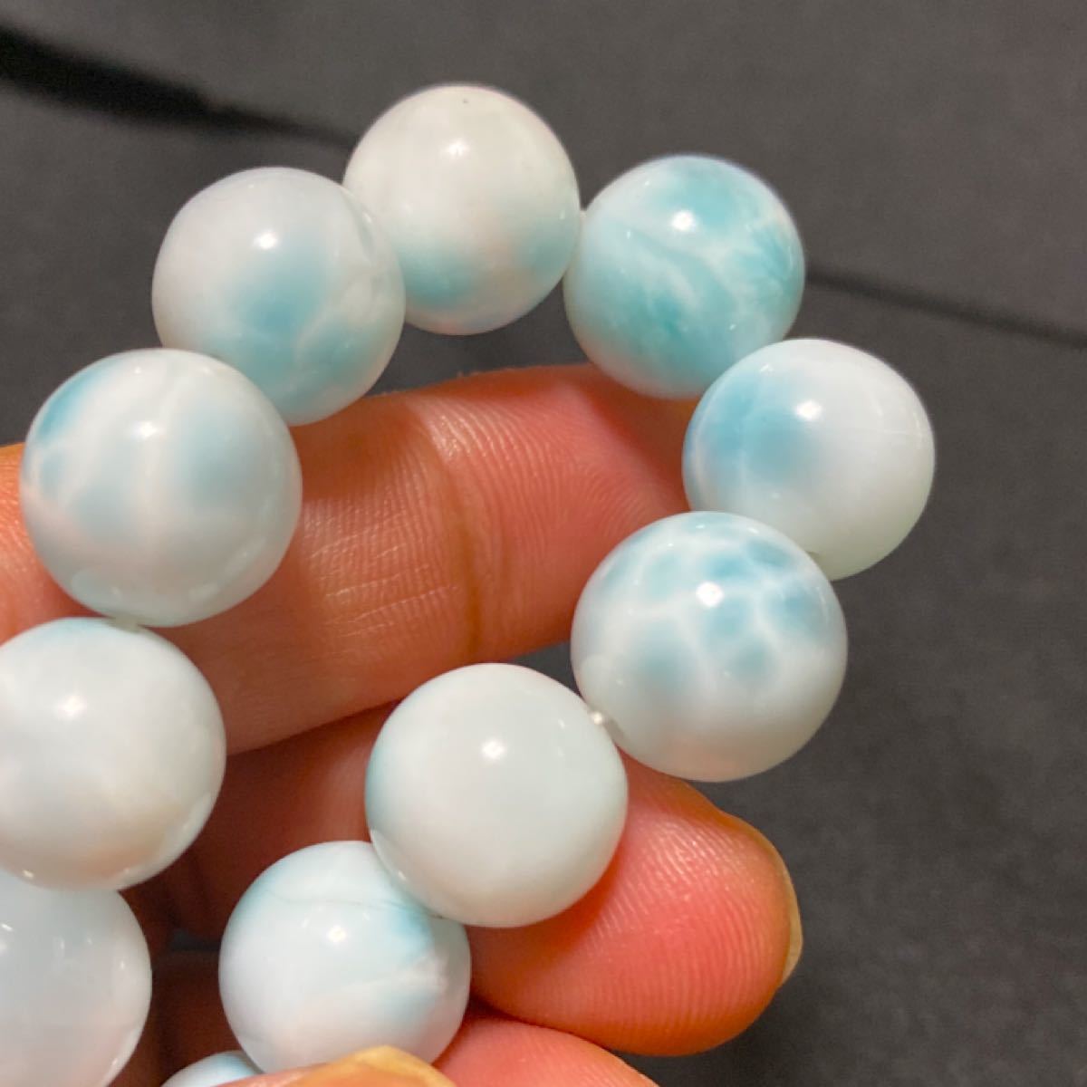 癒しのブルー ハイグレード 極上のアイスラリマーブレスレット