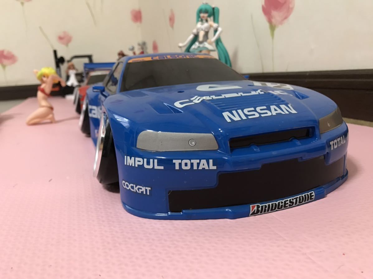 送料無料　1/10 日産 スカイライン GT-R R34 カルソニック　レーシングカー　ラジコン　ボディ　タミヤ　TAMIYA NISSAN SKYLINE CALSONIC