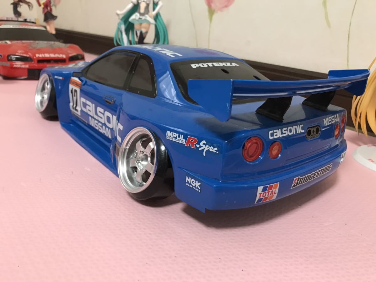 送料無料　1/10 日産 スカイライン GT-R R34 カルソニック　レーシングカー　ラジコン　ボディ　タミヤ　TAMIYA NISSAN SKYLINE CALSONIC