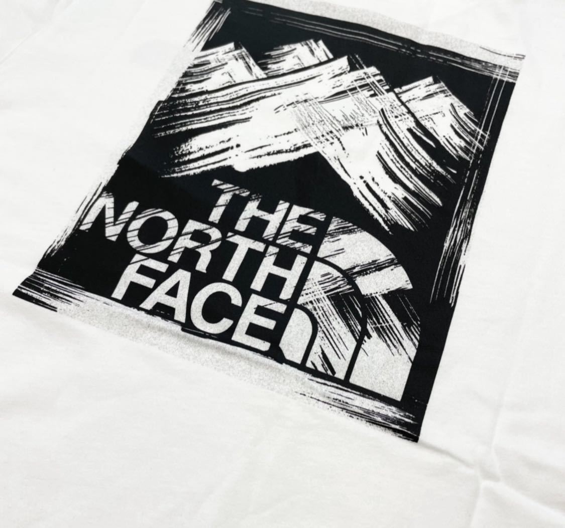 ノースフェイス Tシャツ 半袖 ボックス マウンテン NF0A559V バックログ ホワイト Sサイズ THE NORTH FACE S/S STROKE MOUNTAIN TEE 新品