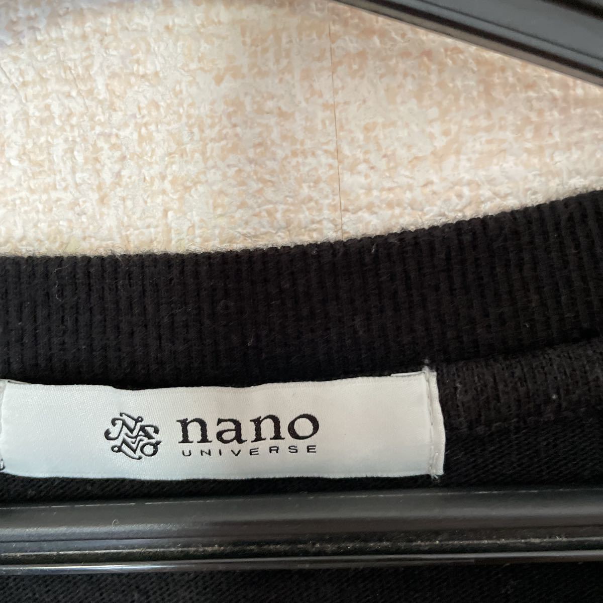 nano universe ナノユニバース 黒 カットソー_画像2
