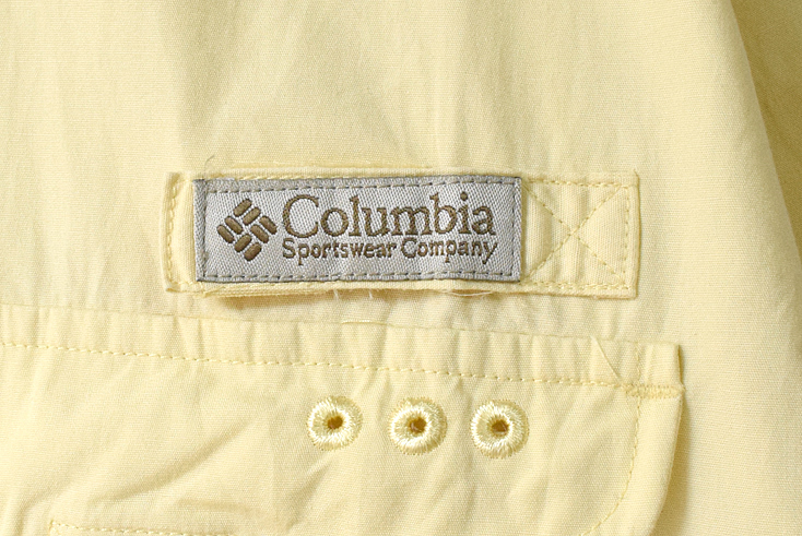 【送料無料】コロンビア PFG アウトドア フィッシングシャツ 半袖シャツ メンズXL 黄色 Columbia ビッグサイズ USA アメリカ古着 CB0649_画像5