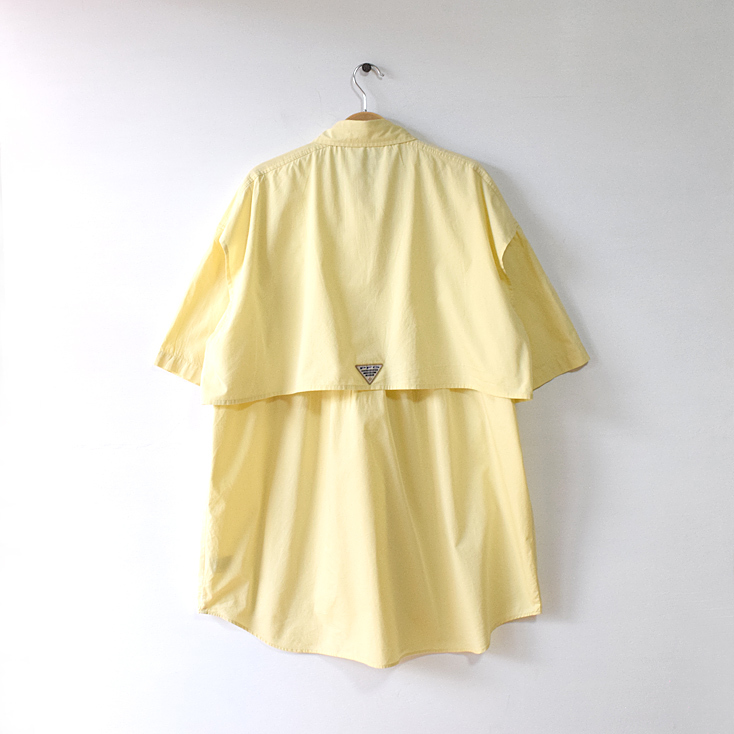 【送料無料】コロンビア PFG アウトドア フィッシングシャツ 半袖シャツ メンズXL 黄色 Columbia ビッグサイズ USA アメリカ古着 CB0649_画像2