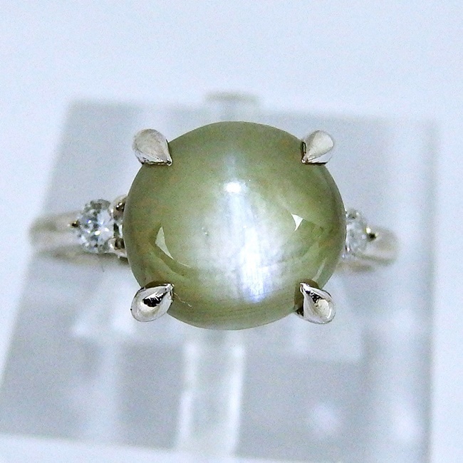 超美品の 指輪 ☆リング プラチナ Pt900 ◇キャッツアイ5.98ct