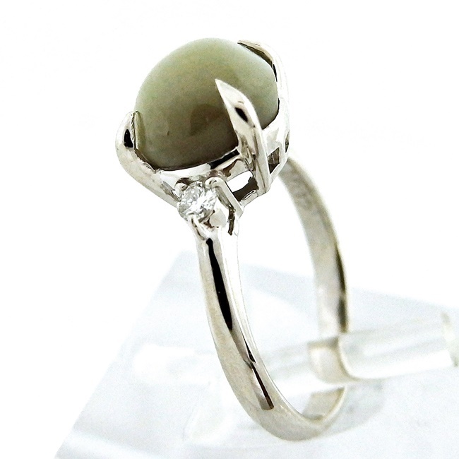 超美品の 指輪 ☆リング プラチナ Pt900 ◇キャッツアイ5.98ct