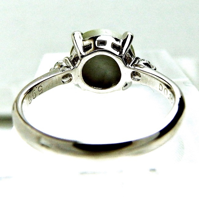 超美品の 指輪 ☆リング プラチナ Pt900 ◇キャッツアイ5.98ct