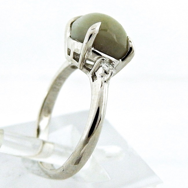 超美品の 指輪 ☆リング プラチナ Pt900 ◇キャッツアイ5.98ct