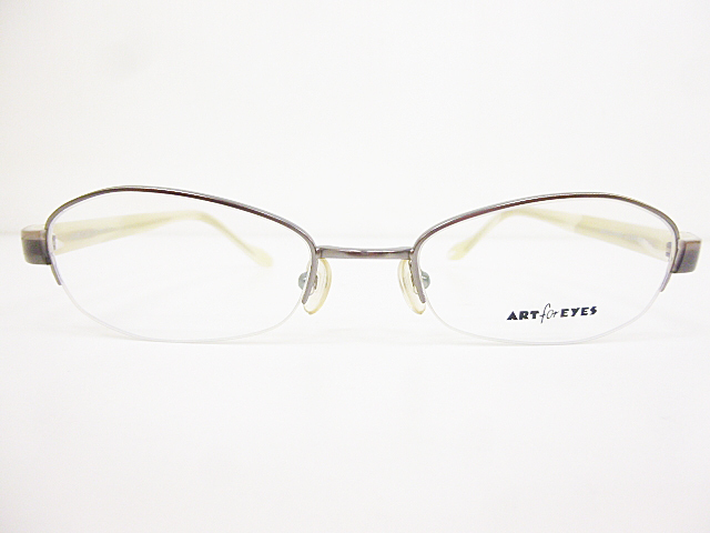 ∞【デッドストック】MUNIC EYEWEAR ミュニックアイウェア 眼鏡 メガネフレーム AE80 50[]19 メタル ナイロール グレー ホワイト □H8_画像1