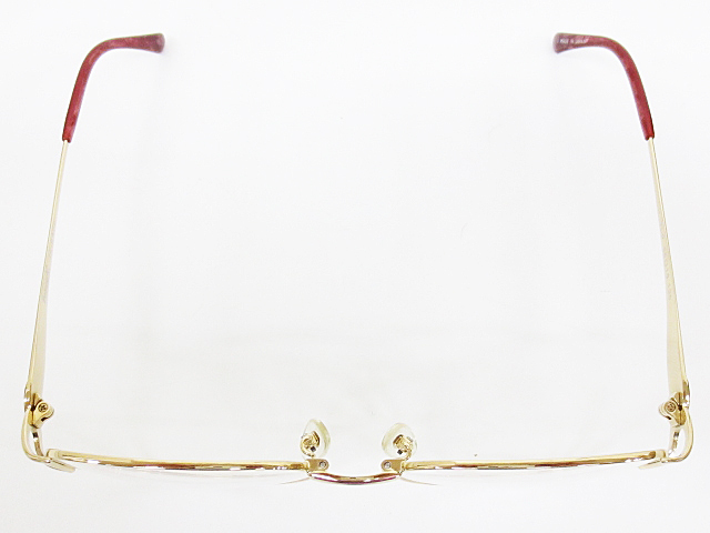 ∞【デッドストック】Bannarit バナリット 眼鏡 メガネフレーム 75-BA02 56[]16-135 メタル フルリム ゴールド パープル 日本製 □H8_画像6