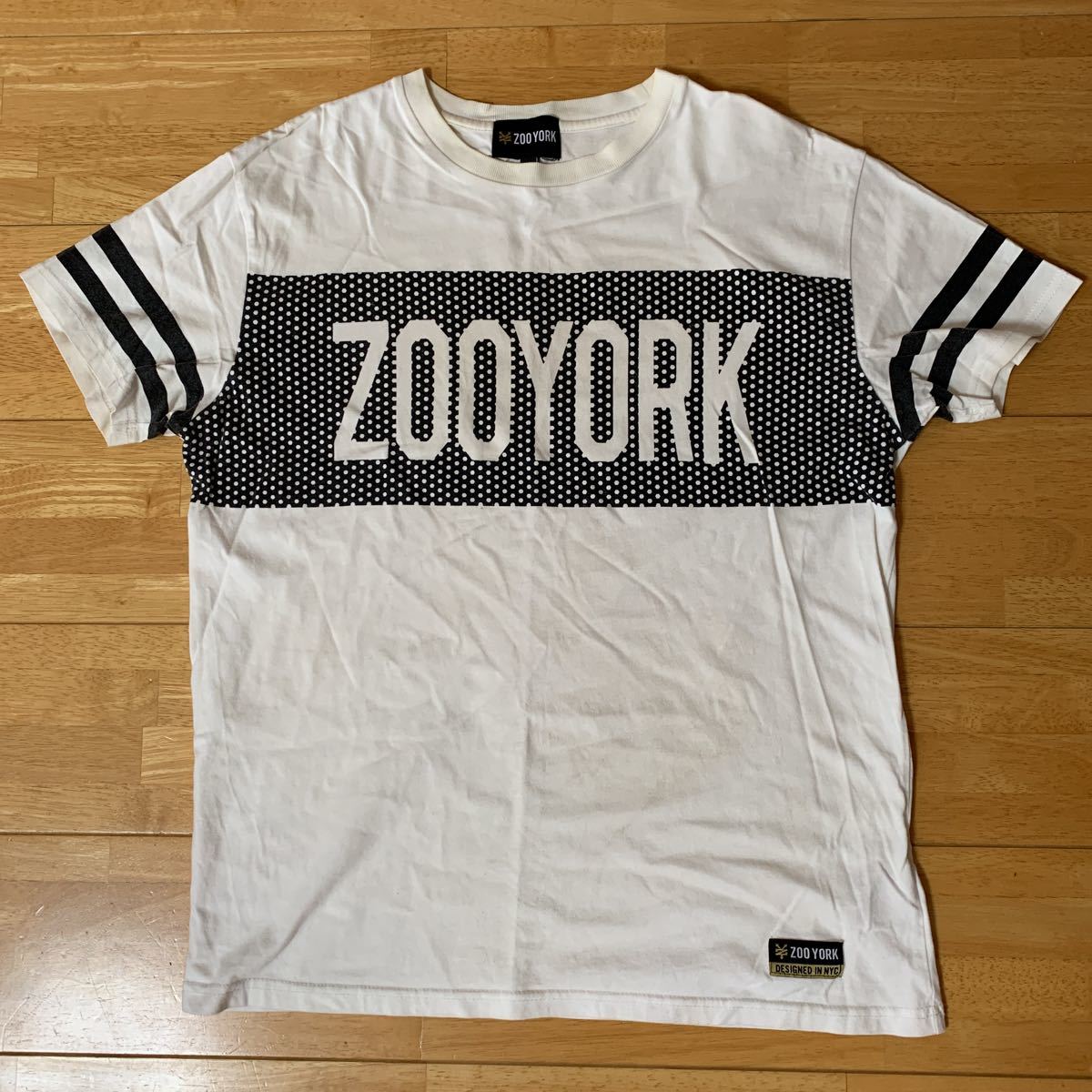 ZOO YORK ズーヨーク メンズ Tシャツ 綿 100% ホワイトMENS サイズ L 中古品 美品 送料無料_画像1