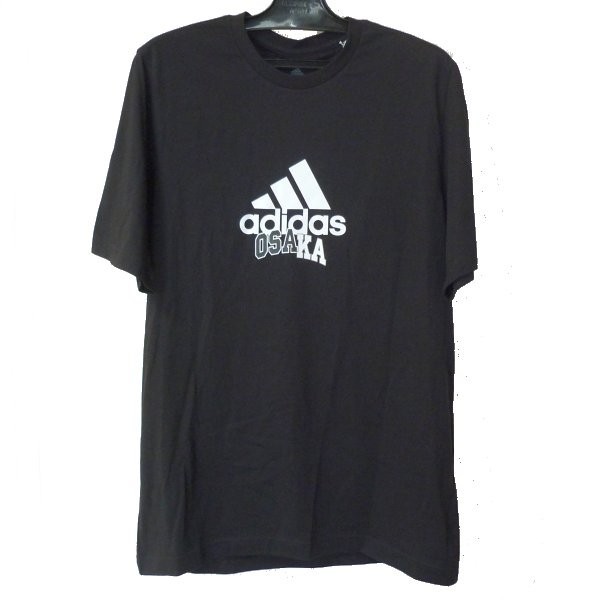 大きいサイズ◆新品未使用◆送料無料●(2XL)(3L)(XO)アディダス adidas 黒OSAKA Tシャツ_画像1