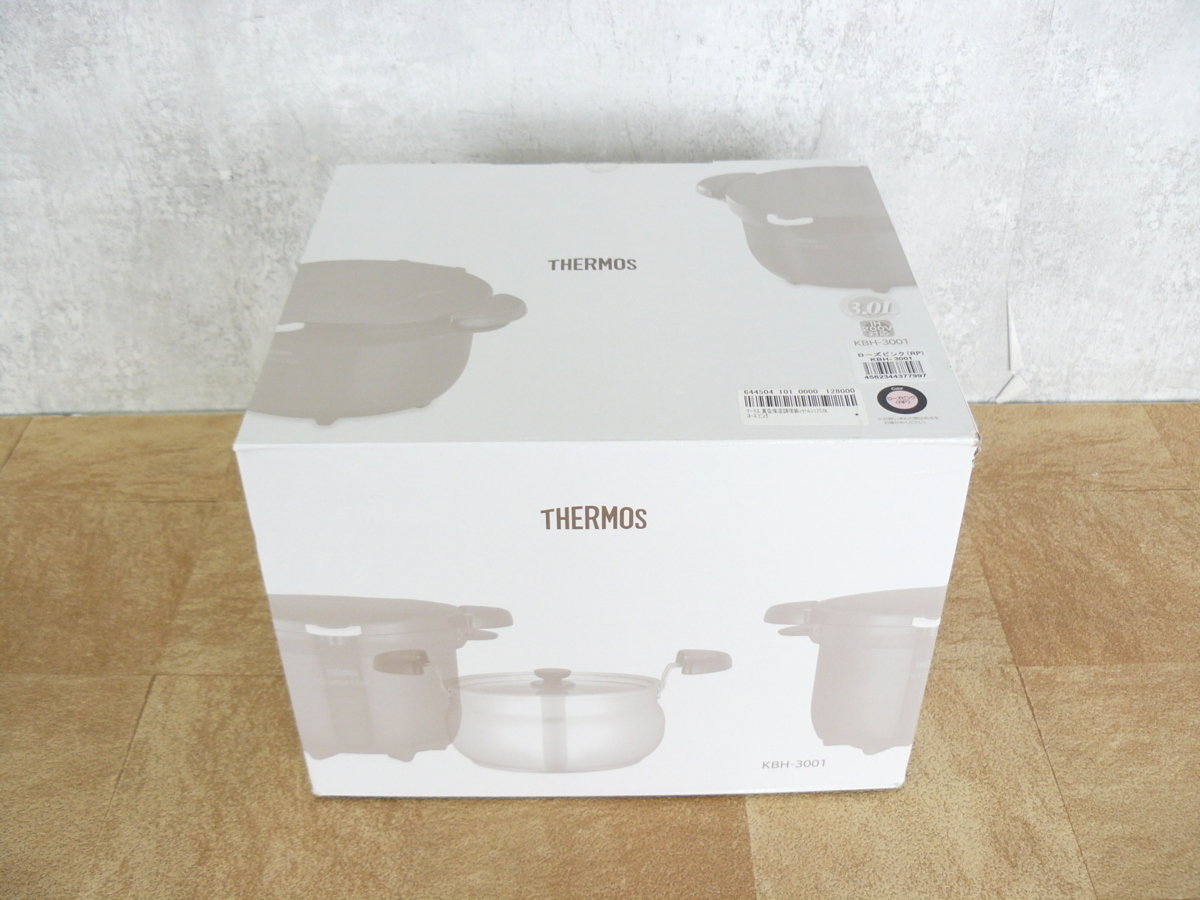 新品未使用 THERMOS サーモス KBH-3001 真空保温調理器 シャトルシェフ 3.0L ローズピンク QVC /C4-8050