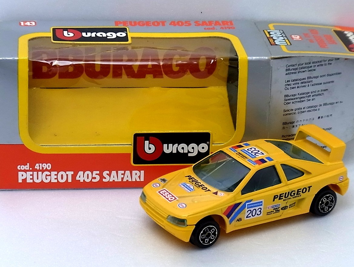  1/43 ブラーゴ　　　　ＰＥＵＧＥＯＴ　４０５　　ＳＡＦＡＲＩ　　　ミニカー_画像1