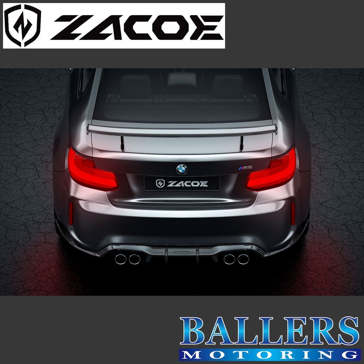 ZACOE BMW M2 F87 カーボン フロントリップスポイラー フロントアンダースポイラー フロントスポイラー エアロ パーツ 正規品 新品_画像3