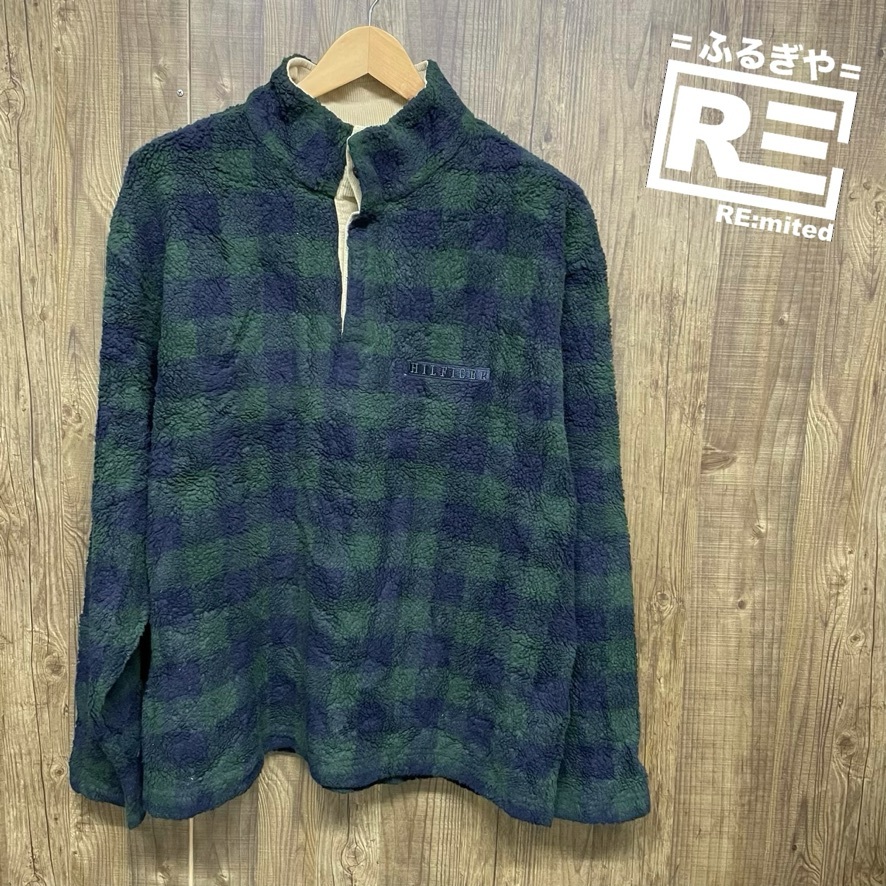 最新入荷】 TOMMY L 90s グリーン チェック ワンポイント プルオーバー