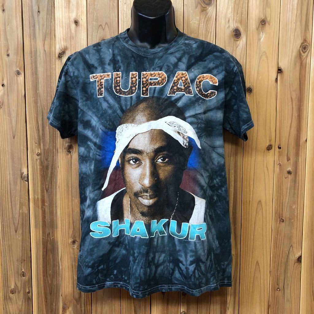 2PAC SHAKUR＊ツーパック BIGプリントTシャツ バンドT 半袖Tシャツ