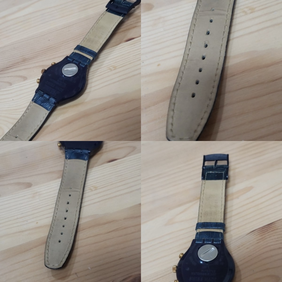 swatch 1991 クロノグラフ 革バンド 当時物 ヴィンテージ swatch 1991 クロノグラフ 革バンド 当時物 ヴィンテージ