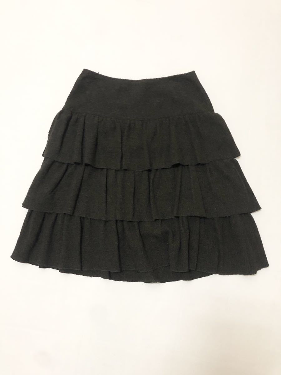  Agnes B agnis.b rayon .. wool knitted frill skirt 