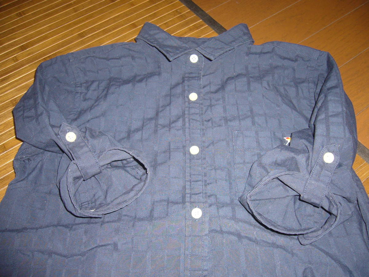 699-44♀：　arnoldpalmer 　アーノルドパーマー　ロング丈　七分袖シャツ　ワンピース　size.２　色.紺_画像8